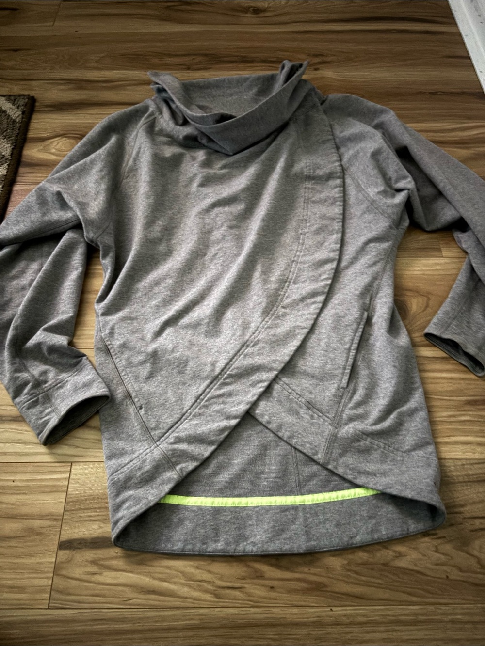 lululemon athletica Gray Wrap-Front Long Sleeve Top